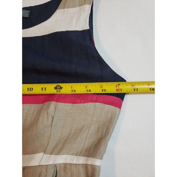 Sandro Ferrone Womens Sleeveless Striped Linen Blend Dress TG.42 size 6 Italy - Picture 8 of 12